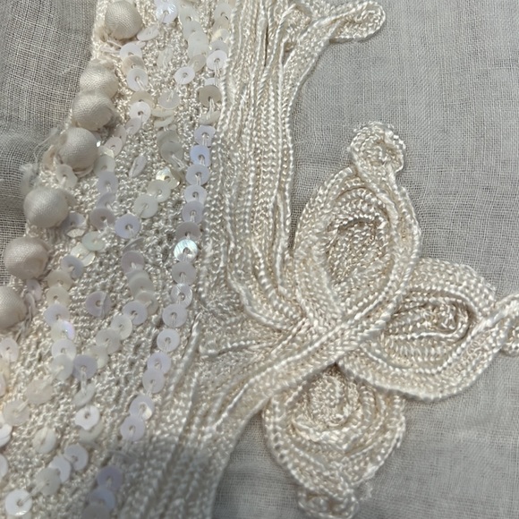 90s JULIET DUNN Moroccan hippy top cotton sequins London Vintage travel white - Picture 12 of 17